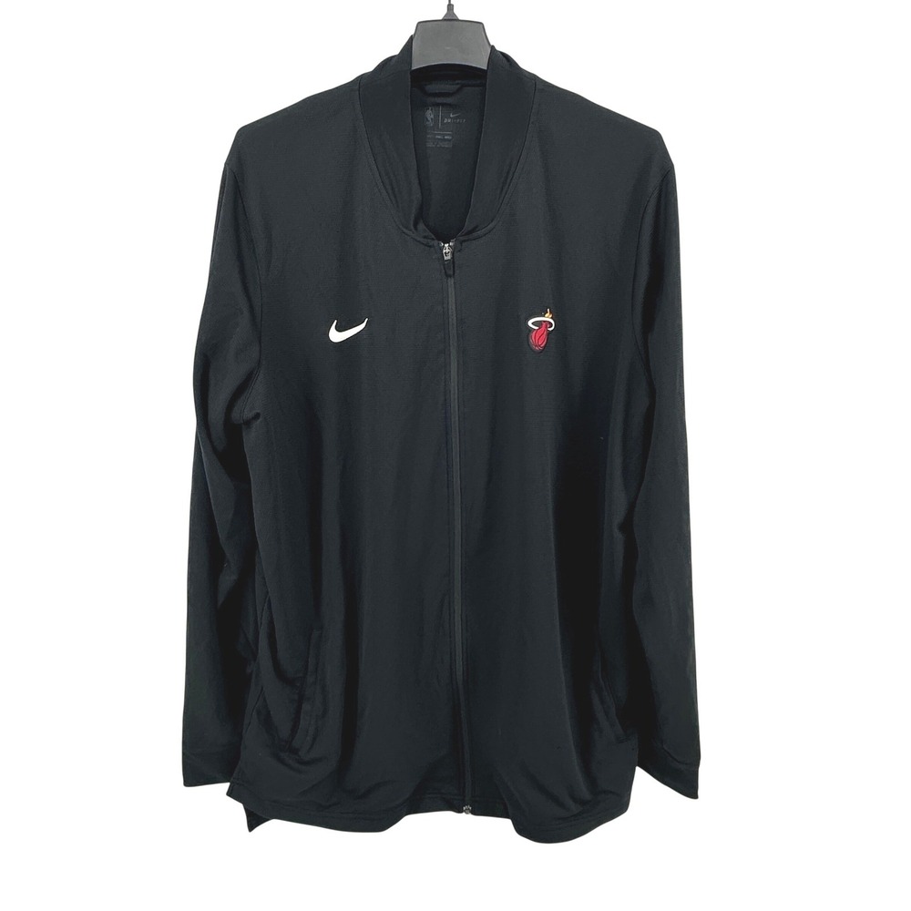 Nike Miami Heat Jacket Mens 3XL Tall Black Solid Regular Fit Modern NBA Zip Up